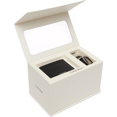 Geschenkset Calvin Klein Foil Emboss Cardholder + Belt LV04D0020G Schwarz