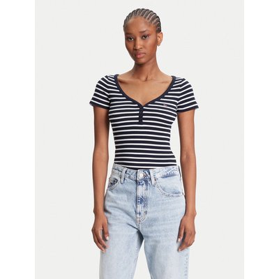 Tommy Jeans T-Shirt Henley DW0DW20902 Dunkelblau Slim Fit
