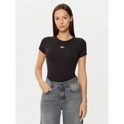 Tommy Jeans T-Shirt DW0DW20463 Schwarz Slim Fit