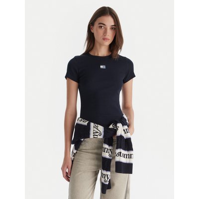 Tommy Jeans T-Shirt Badge DW0DW17881 Dunkelblau Slim Fit