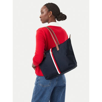Handtasche Tommy Hilfiger Popette Tote Corp AW0AW19027 Dunkelblau
