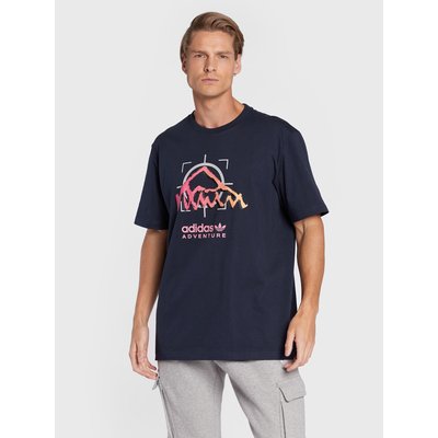 adidas T-Shirt Adventure Ride HK4981 Dunkelblau Relaxed Fit