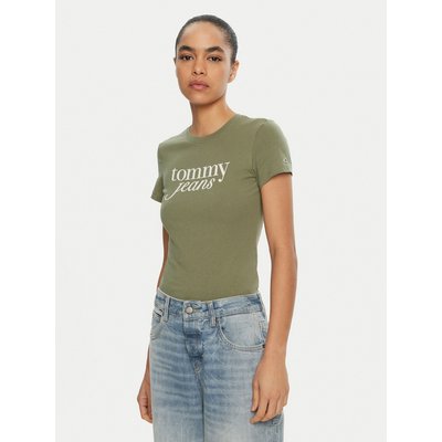 Tommy Jeans T-Shirt Essential DW0DW19447 Grün Slim Fit