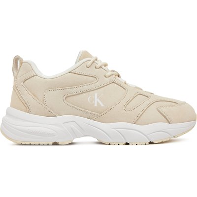 Sneakers Calvin Klein Jeans Retro Tennis Low Mg Mix Media Wn YW0YW01639 Écru
