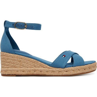 Espadrilles Tommy Hilfiger Hemp Crossover Strap Wedge Espadrilles FW0FW09332 Blau