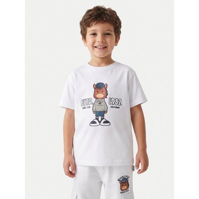 Beverly Hills Polo Club T-Shirt P-SS26B-TS0135 Weiß Regular Fit
