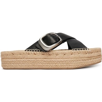 Espadrilles Calvin Klein Flatf Espadrill Cross Lth Hdw HW0HW02892 Schwarz