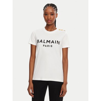 Balmain T-Shirt BF1EF005BB02 Weiß Regular Fit
