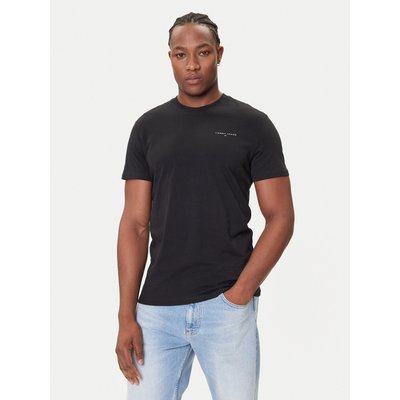 Tommy Jeans T-Shirt Linear Chest DM0DM21780 Schwarz Slim Fit