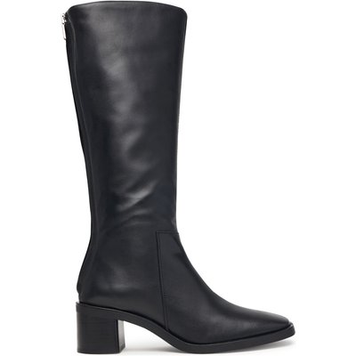 Stiefel Calvin Klein Block Heel High Boot Zip Lth HW0HW03172 Schwarz