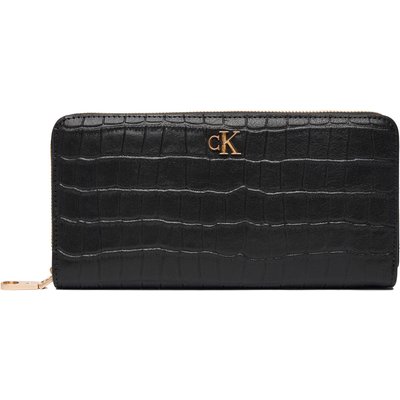 Geldbörse Calvin Klein Ck Croc Long Zip Around LV04F1096G Schwarz
