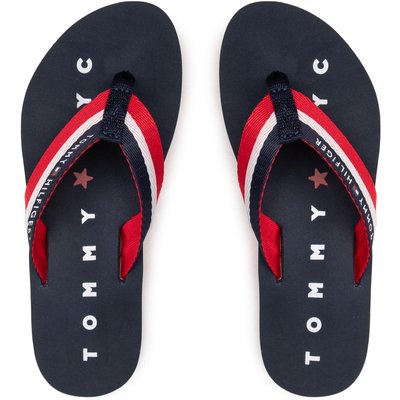 Zehentrenner Tommy Hilfiger Tommy Loves Ny Beach Sandal FW0FW02370 Dunkelblau
