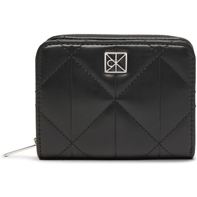 Geldbörse Calvin Klein Quilted Flap Zip Around LV04F1124G Schwarz