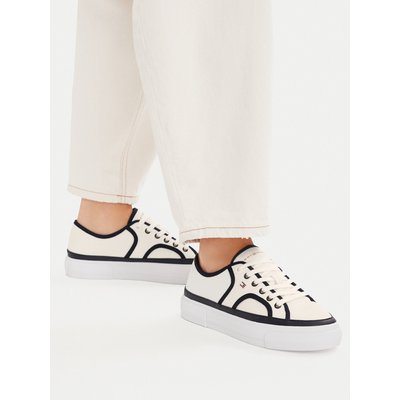 Sneakers aus Stoff Tommy Hilfiger Platform Vulc Piping FW0FW09394 Weiß