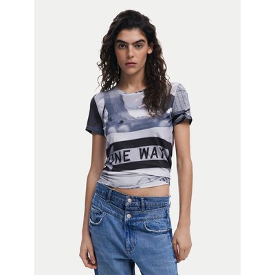 Desigual T-Shirt Potomac 25SWTKA0 Grau Slim Fit