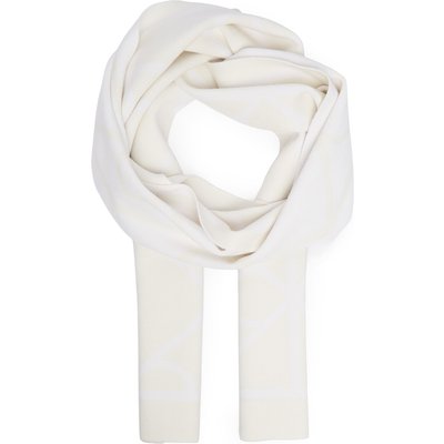 Schal Calvin Klein Emblem Aop Jcq Fine Rib Scarf LV04D8051G Weiß