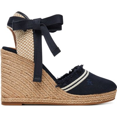 Espadrilles Tommy Hilfiger Fringe Canvas High Wedge FW0FW08878 Dunkelblau