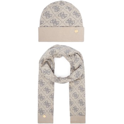 Set Schal und Mütze Guess GFBOX WP6401 Creme