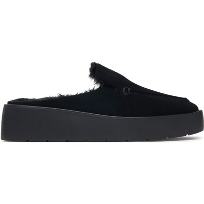 Pantoletten Calvin Klein Flatform Mule Suede WL HW0HW03182 Schwarz