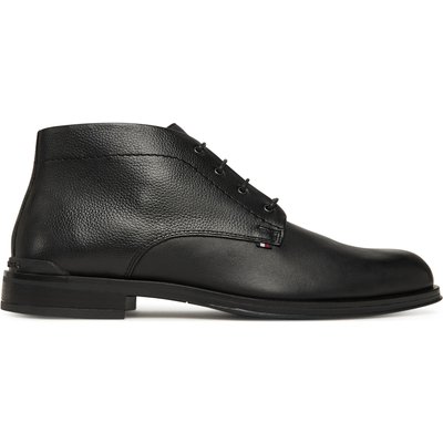 Schnürschuhe Tommy Hilfiger Corporate Hilfiger Lth Boot FM0FM05697 Schwarz