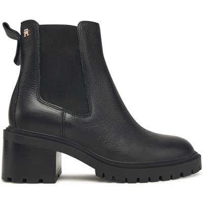 Stiefeletten Tommy Hilfiger Th Leather Chelsea Cleated Heel FW0FW08774 Schwarz