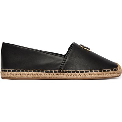 Espadrilles Tommy Hilfiger Th Logo Leather Espadrille FW0FW09246 Schwarz