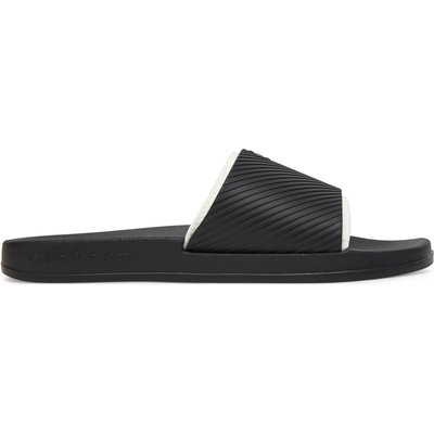 Pantoletten Calvin Klein Jeans Slide Rubber Neoprene Text YM0YM01234 Schwarz