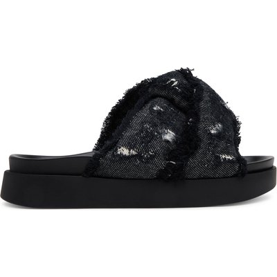 Pantoletten Inuikii Soft Crossed Jeans 70104-143 Schwarz