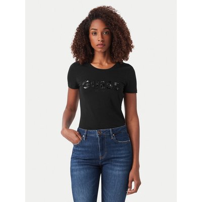 Guess T-Shirt W5GI17 J1314 Schwarz Slim Fit