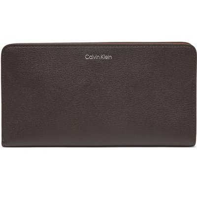 Geldbörse Calvin Klein Foil Logo Passport Longfold LV04F1205G Braun