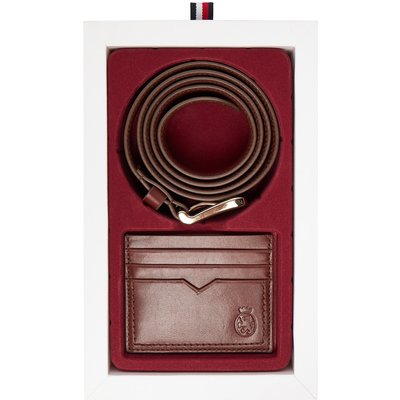 Geschenkset Tommy Hilfiger Th Crest Belt And Cc Holder AM0AM13934 Braun
