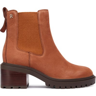Stiefeletten Tommy Hilfiger Th Nubuck Chelsea Cleated Heel FW0FW09158 Braun