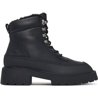 Schnürschuhe Calvin Klein Chunky Hiking Lup Boot Lth Wl Em HW0HW03204 Schwarz