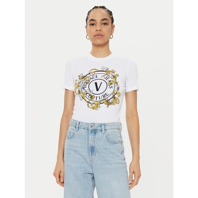 Versace Jeans Couture T-Shirt 78HAHC01 Weiß Regular Fit