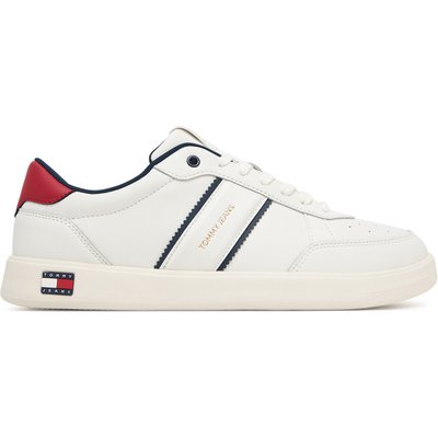 Sneakers Tommy Jeans Lightweight Flag Leather Court EM0EM01758 Weiß