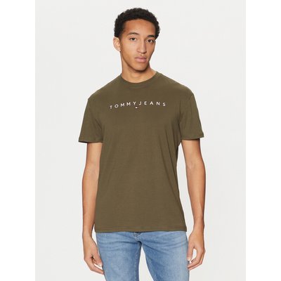 Tommy Jeans T-Shirt Linear Logo DM0DM20744 Grün Regular Fit