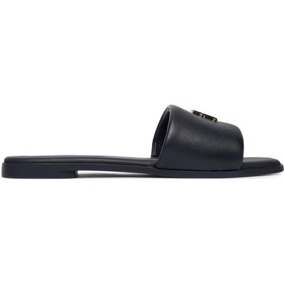 Pantoletten Tommy Hilfiger Th Logo Hardware Leather Mule FW0FW09292 Dunkelblau