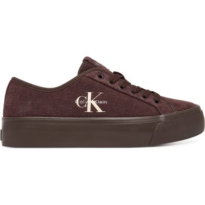 Sneakers aus Stoff Calvin Klein Vulc Flatf Laceup Suede HW0HW03088 Dunkelrot