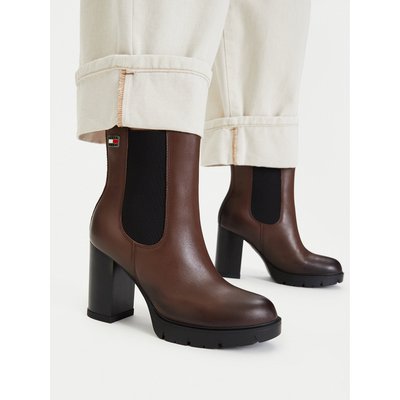 Stiefeletten Tommy Jeans Tjw Chelsea High Heel Boots EN0EN03112 Braun