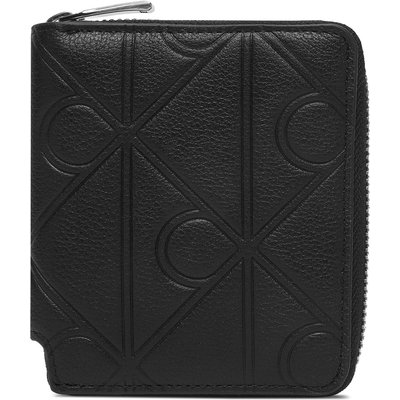 Geldbörse Calvin Klein Xl Emblem Aop Emboss Zipp Bill Fo LV04D1176G Schwarz