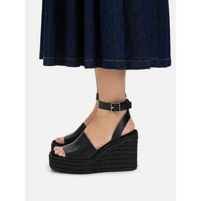 Espadrilles Calvin Klein Wedge Espad 70 Aop Lth HW0HW03138 Schwarz