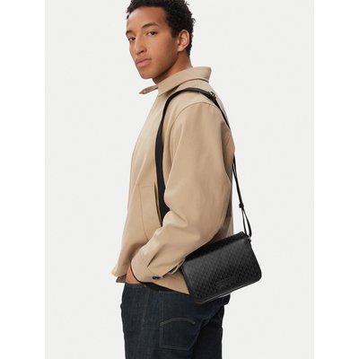 Umhängetasche Calvin Klein Emblem Aop Coated Small Flap Mes LV04D3396G Schwarz