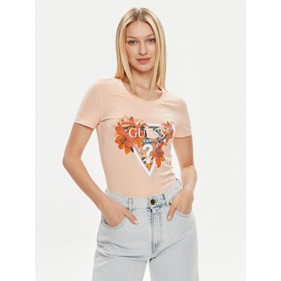 Guess T-Shirt Ss Cn Tropical Train W4GI62 J1314 Orange Slim Fit