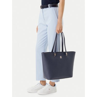 Handtasche Tommy Hilfiger Emblem Shopper AW0AW15178 Dunkelblau
