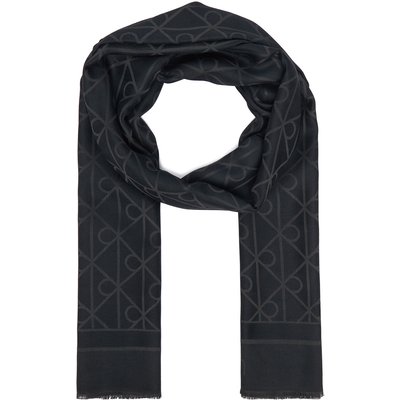 Schal Calvin Klein Emblem Aop Glossy Tonal Scarf LV04F8096G Schwarz