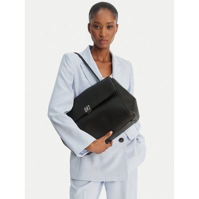 Handtasche Calvin Klein Emblem Hw Pebble Satchel LV04F3494G Schwarz