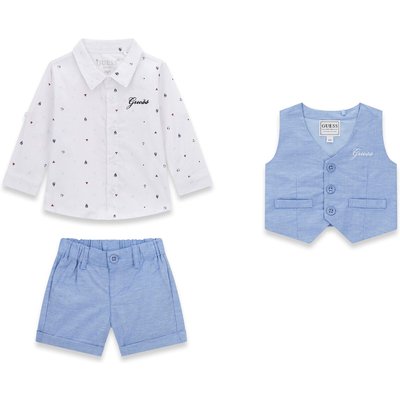 Guess Set Hemd, Weste und Stoffhose I6RG12 WF6P0 Blau Regular Fit