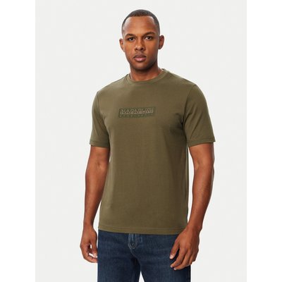 Napapijri T-Shirt S-Box Logo NP0A4IFL Khakifarben Regular Fit