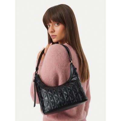 Handtasche Calvin Klein Emblem Aop Debossed Shoulder Bag LV04F3874G Schwarz