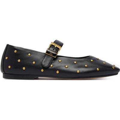 Ballerinas Tommy Hilfiger Th Buckle Leather Stud Ballerina FW0FW09541 Schwarz